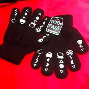 Witchy symbols gloves